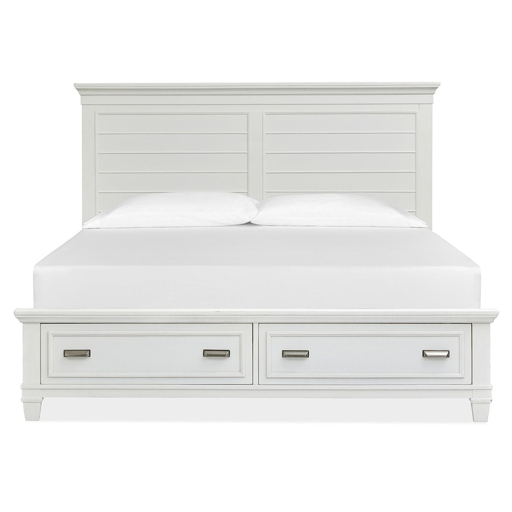 Charleston White Dove Queen White Panel Storage Bed
