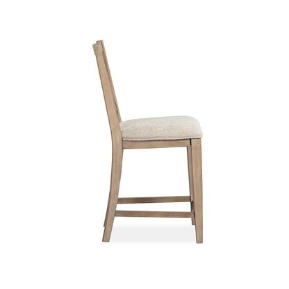 Paxton Place Dovetail Grey Upholstered Counter Chair Two Pack