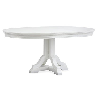 Charleston White Dove White Extendable 48" Round Dining Table