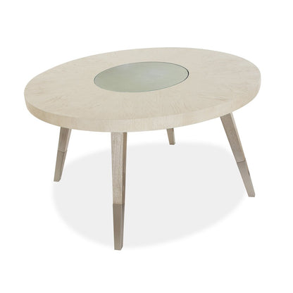 Lenox Warm Silver And Acadia White Round Dining Table