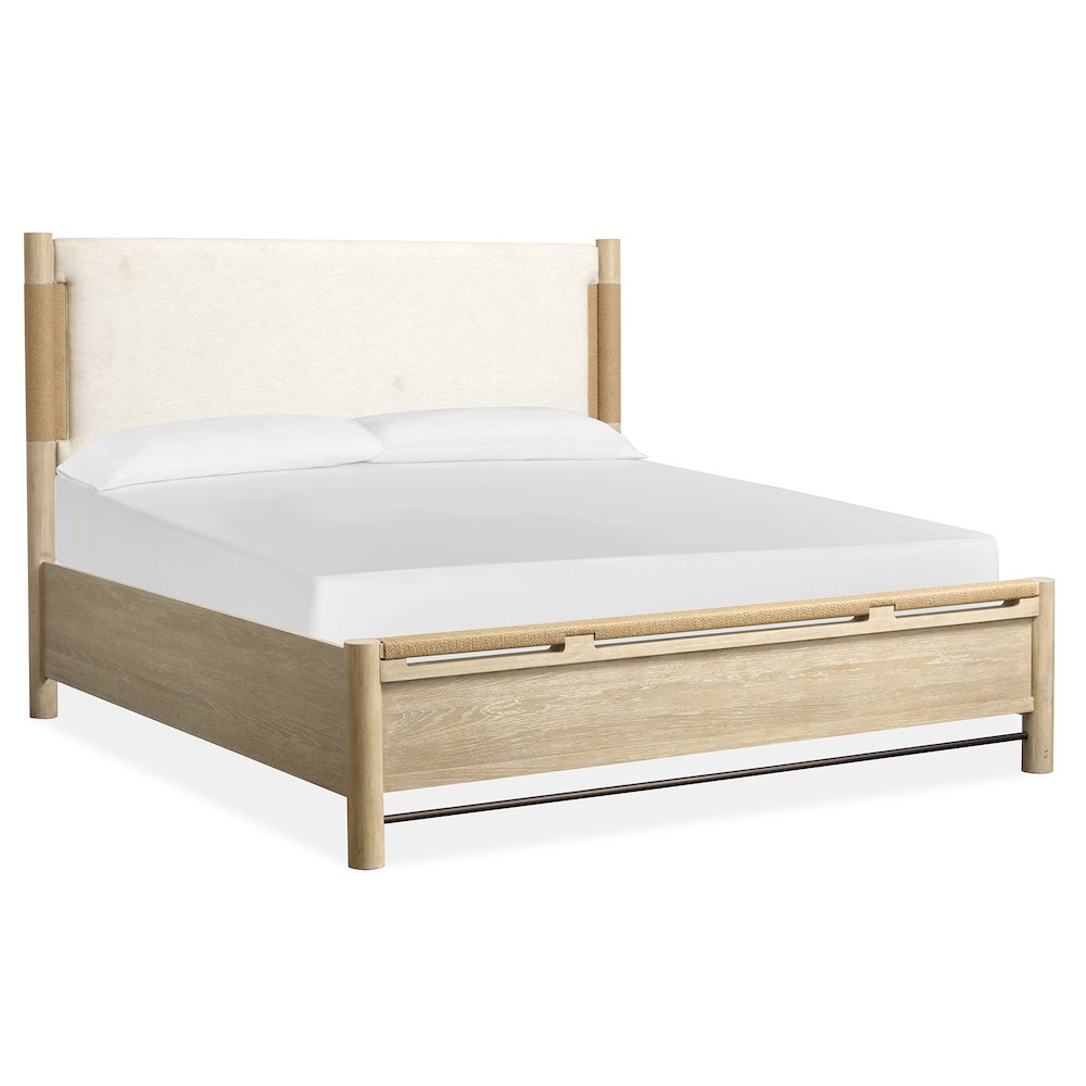 Sunset Cove Sanibel Brown Queen Panel Upholstered Bed