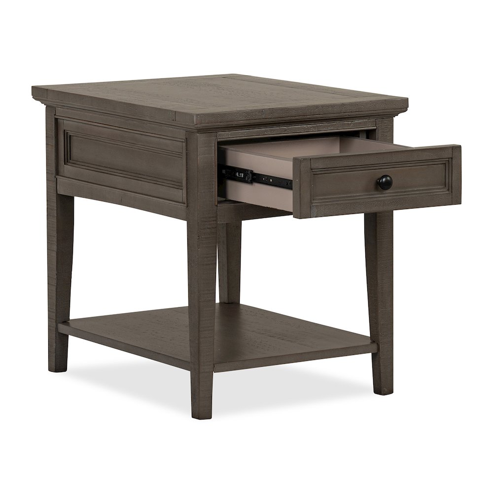Paxton Place Dovetail Grey Rectangular End Table
