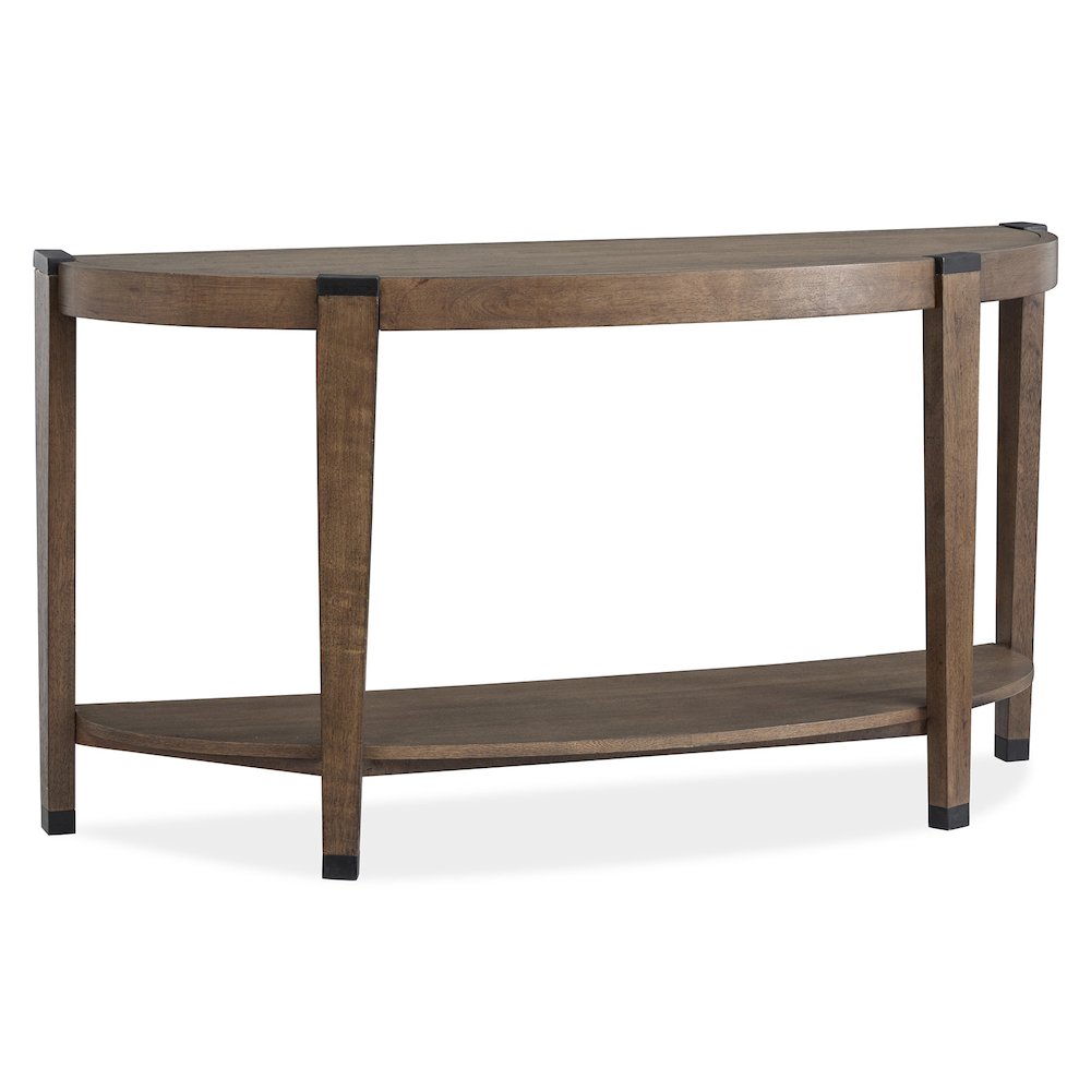 Kaysen Wallaby And Matte Black Demilune Sofa Table