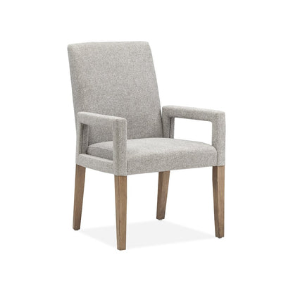 Lindon Belgian Wheat Grey Upholstered Arm Chair Two Pack