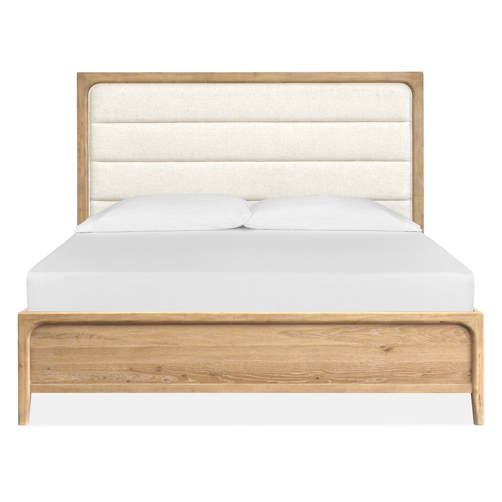 Somerset Butternut California King Upholstered Panel Bed