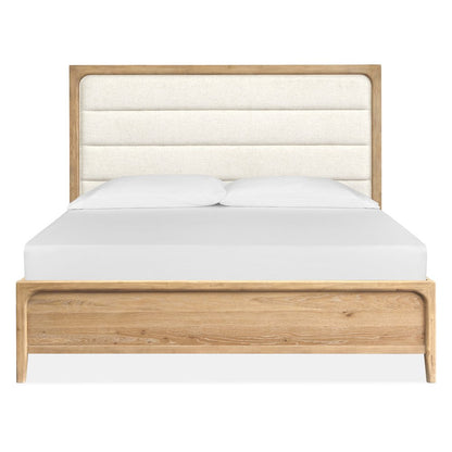 Somerset Butternut California King Upholstered Panel Bed