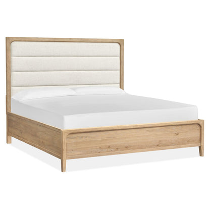 Somerset Butternut Queen Upholstered Panel Bed