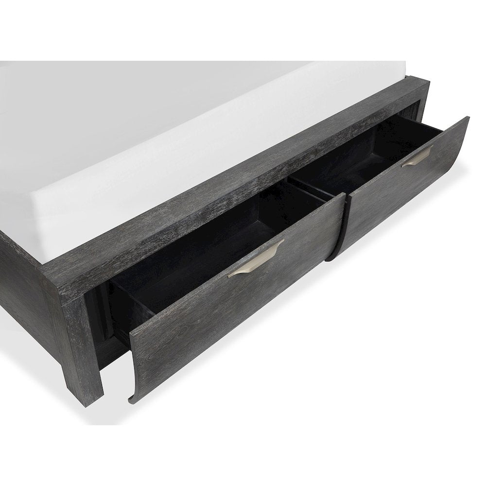 Kinsley Black Heron California King Panel Storage Bed