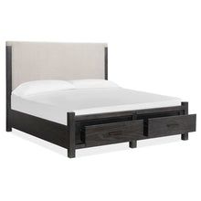 Plum Creek Ravenwood Black California King Upholstered Panel Storage Bed
