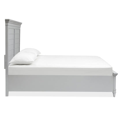 Charleston Harbor Gray California King Grey Panel Storage Bed