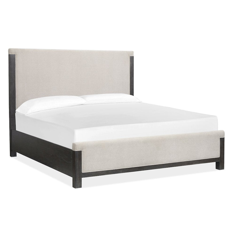 Plum Creek Ravenwood Black King Upholstered Panel Bed