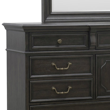 Pulaski Hickory Creek Brown Velvet 10 Drawer Dresser With Mirror