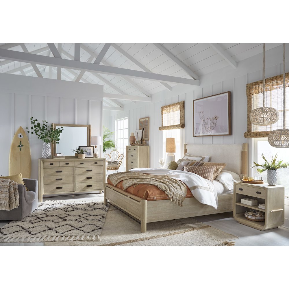 Sunset Cove Sanibel Brown Queen Panel Upholstered Bed