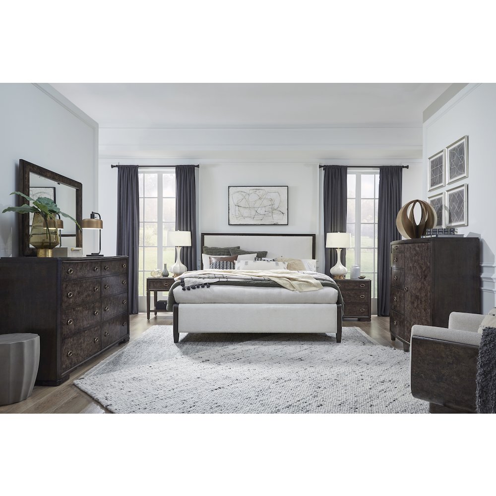 Rowan Espresso King Upholstered Panel Bed