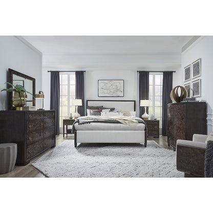 Rowan Espresso King Upholstered Panel Bed