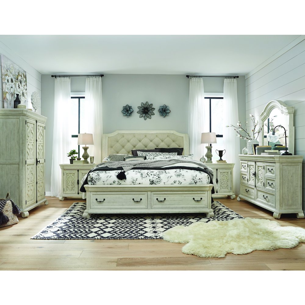 Bronwyn Alabaster Queen Sleigh Storage Bed