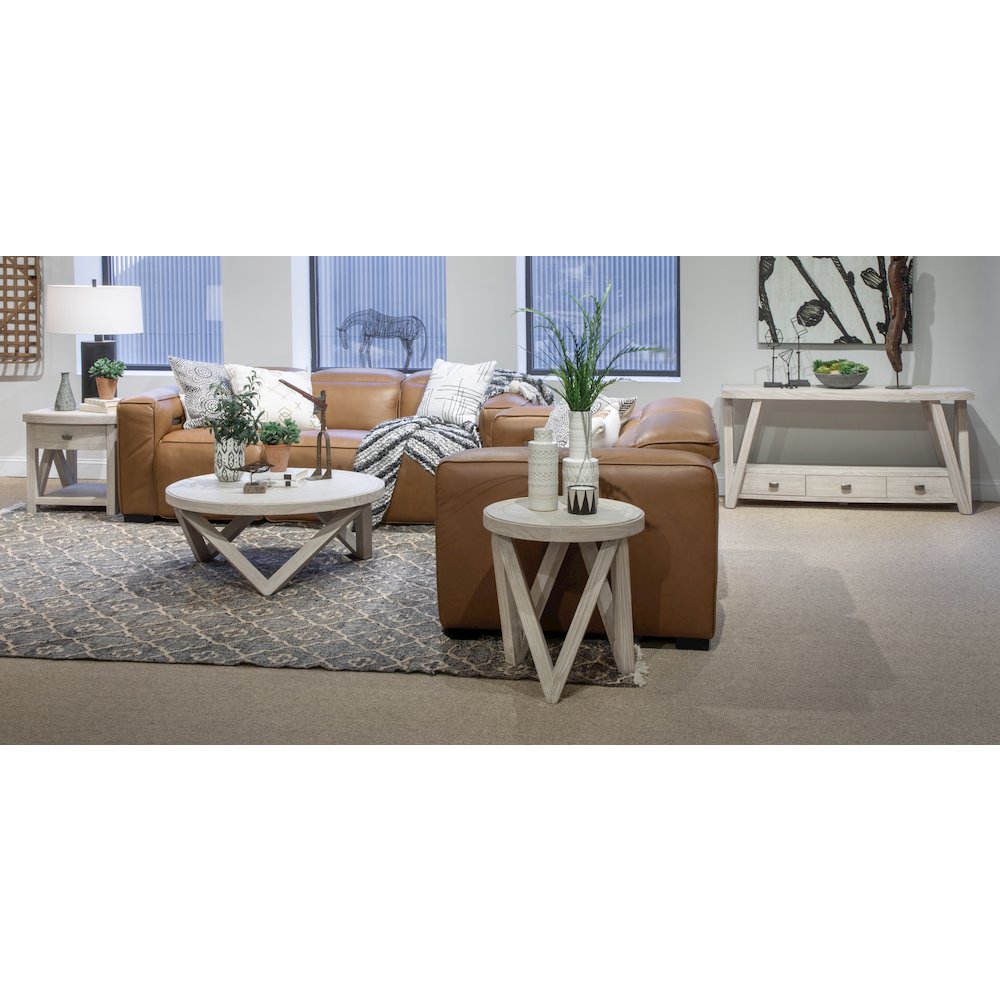 Bostwick Coconut Cream Round Cocktail Table