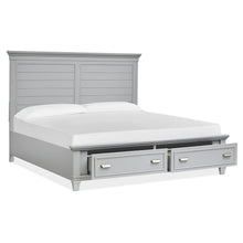 Charleston Harbor Gray California King Grey Panel Storage Bed
