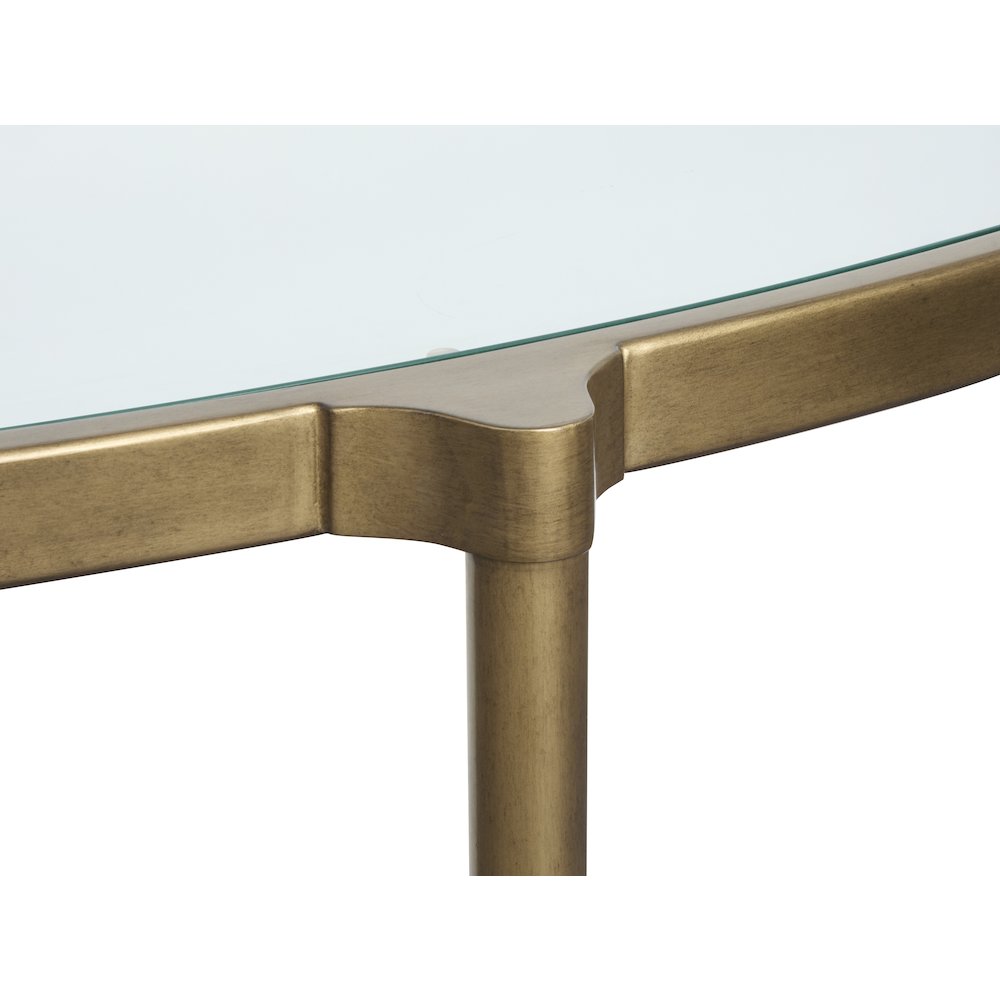 Cassidy Aged Brass And Volakas Classic Shaped Cocktail Table
