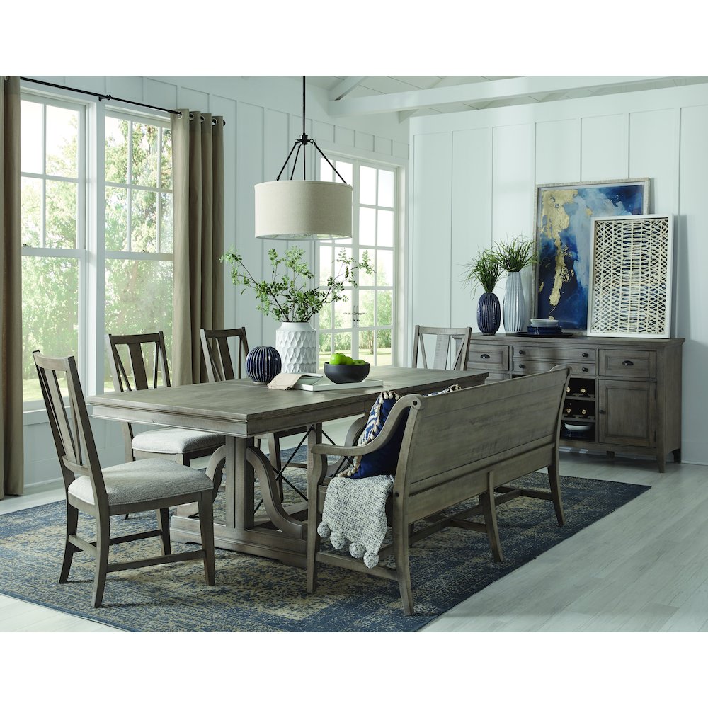 Paxton Place Dovetail Grey Upholstered Side Chair Two Pack