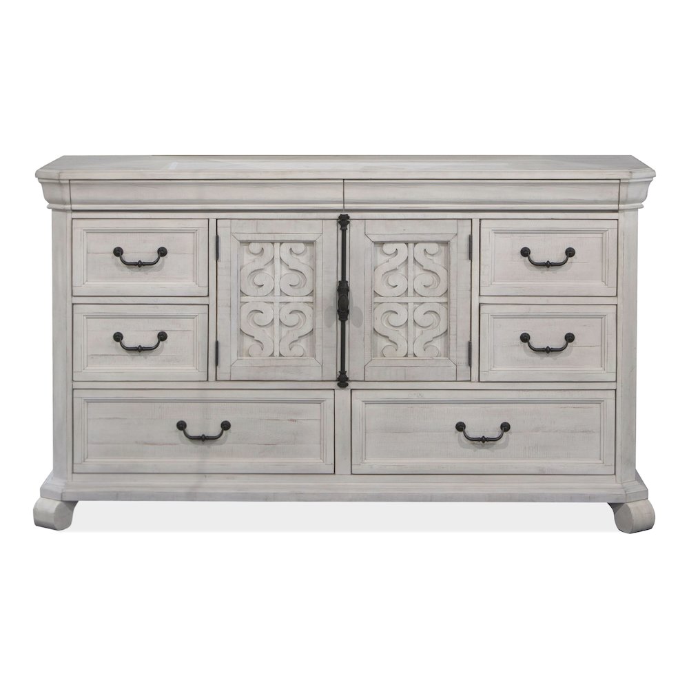 Bronwyn Alabaster Drawer Dresser With Shaped Mirror