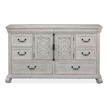 Bronwyn Alabaster Drawer Dresser With Shaped Mirror