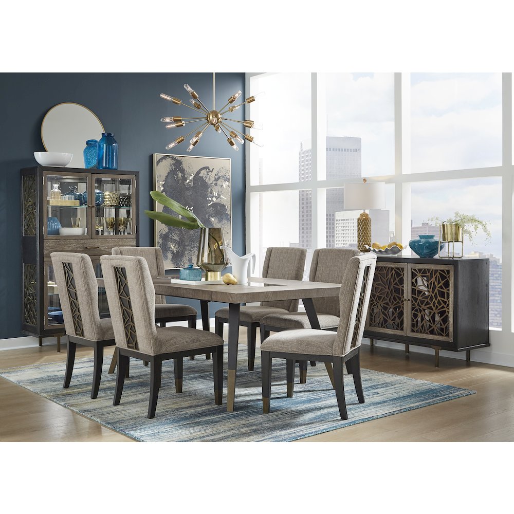 Ryker Nocturn Black And Coventry Grey Rectangular Dining Table