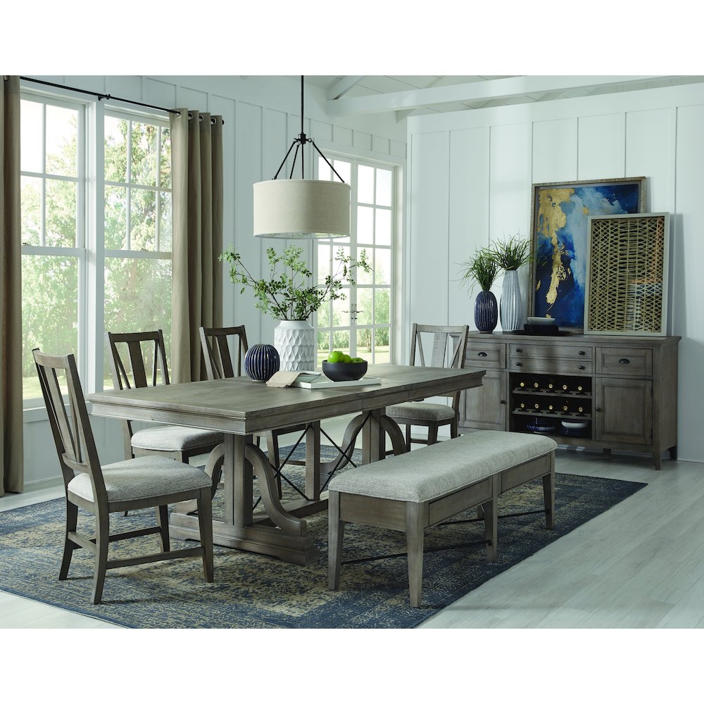 Paxton Place Dovetail Grey Upholstered Side Chair Two Pack
