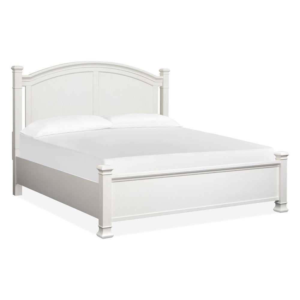 Kingston Whisper White And Cerused Nutmeg King Panel Bed