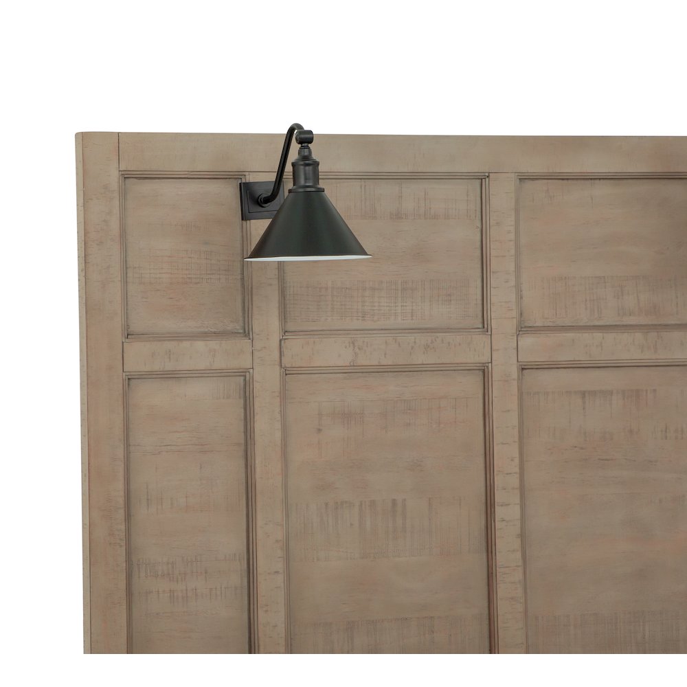 Paxton Place Dovetail Grey California King Lamp Panel Bed