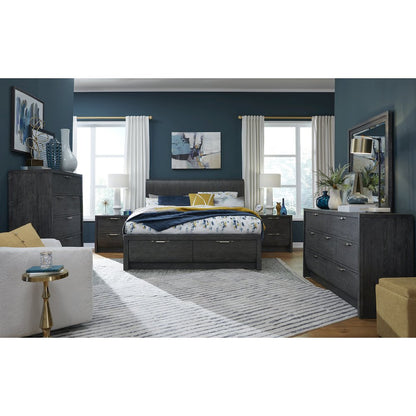 Kinsley Black Heron King Panel Storage Bed