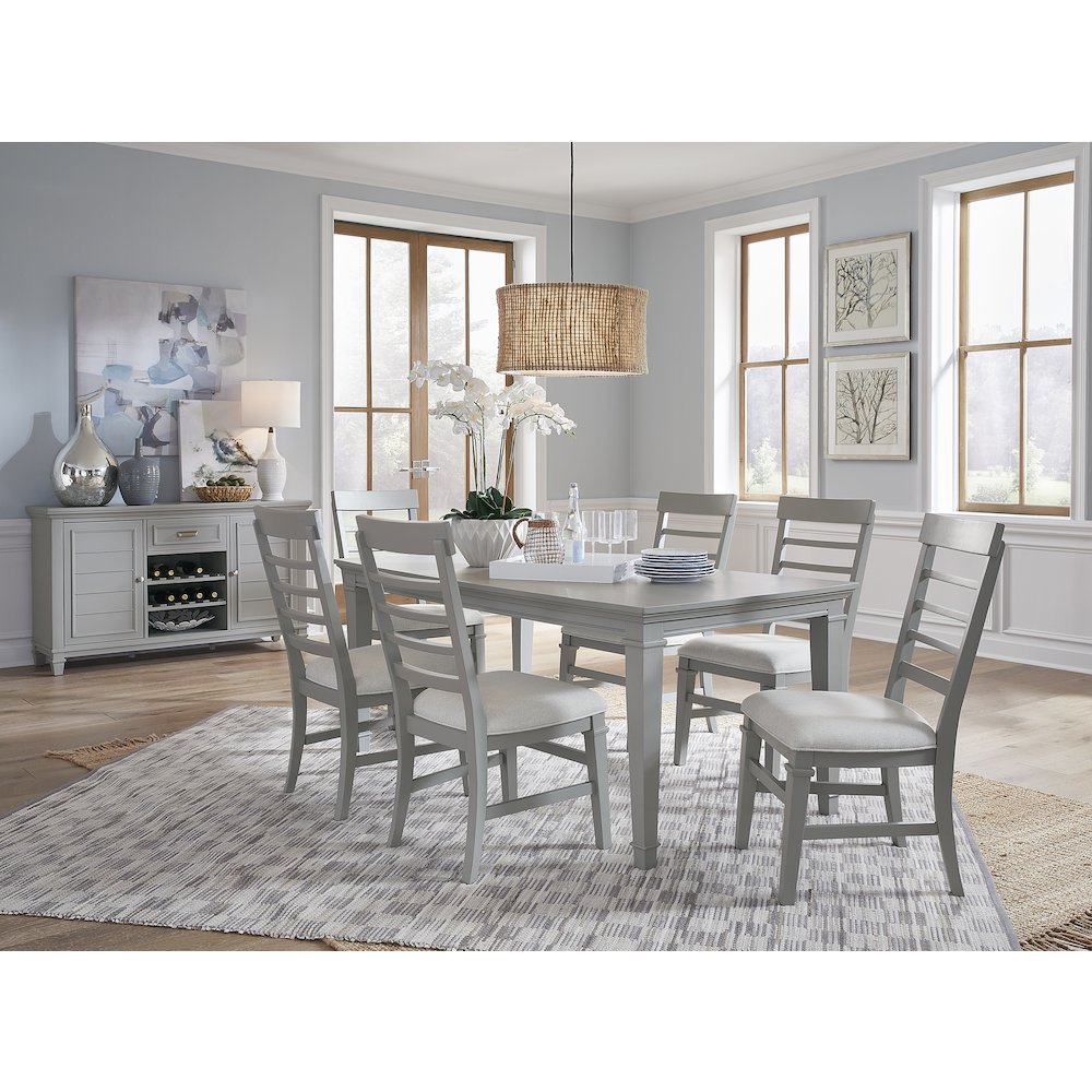 Charleston Harbor Gray Grey Upholstered Side Chair Two Pack