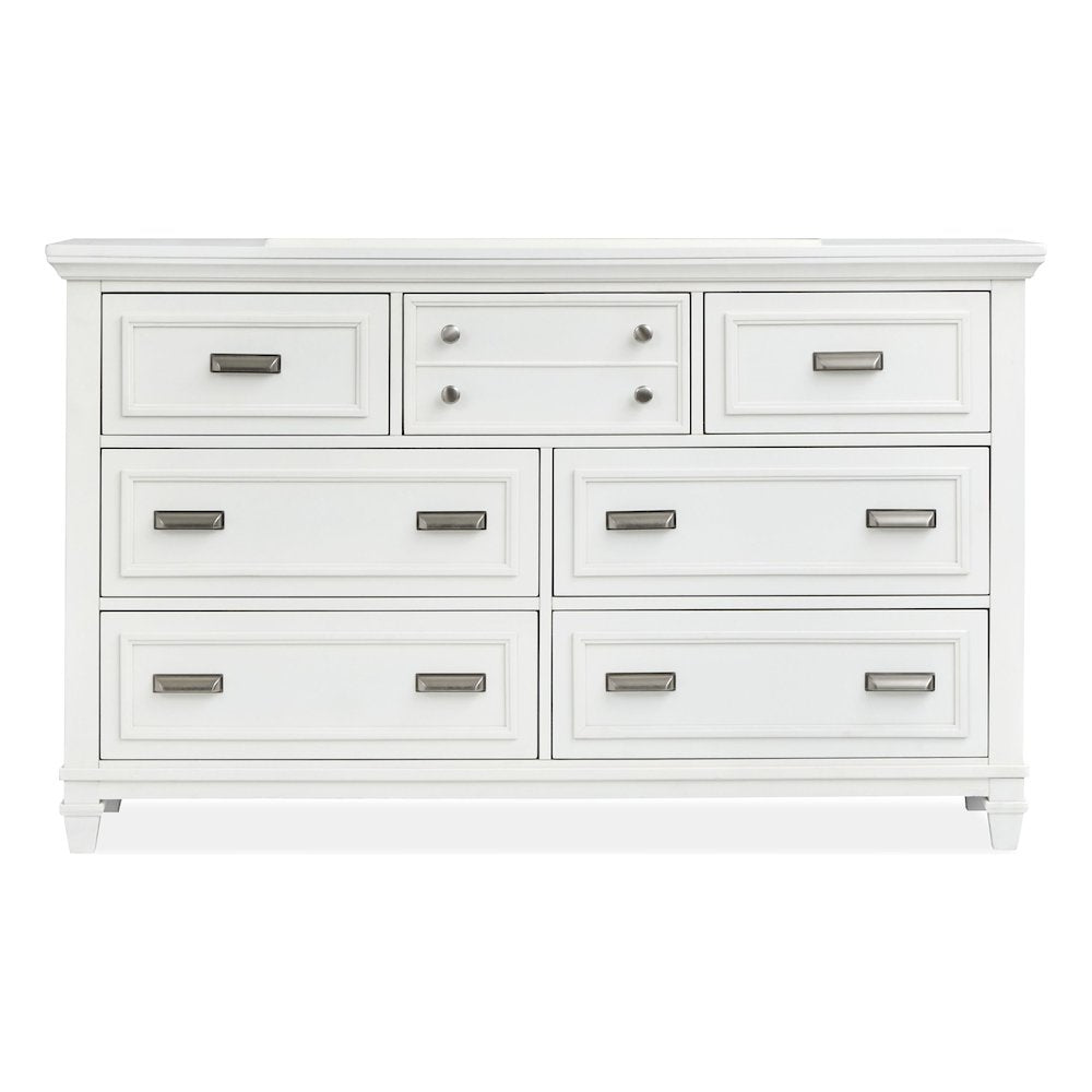 Charleston White Dove White Drawer Dresser With Landscape Mirror