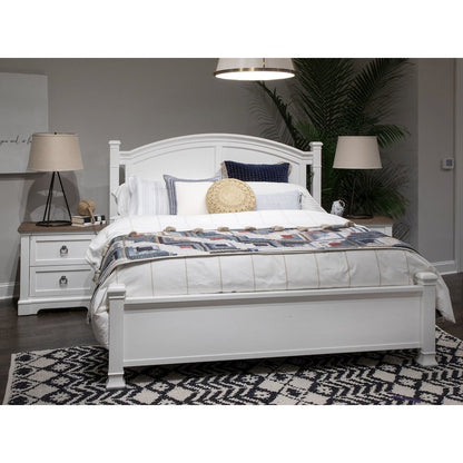 Kingston Whisper White And Cerused Nutmeg King Panel Bed