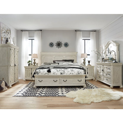Bronwyn Alabaster Queen Panel Storage Bed