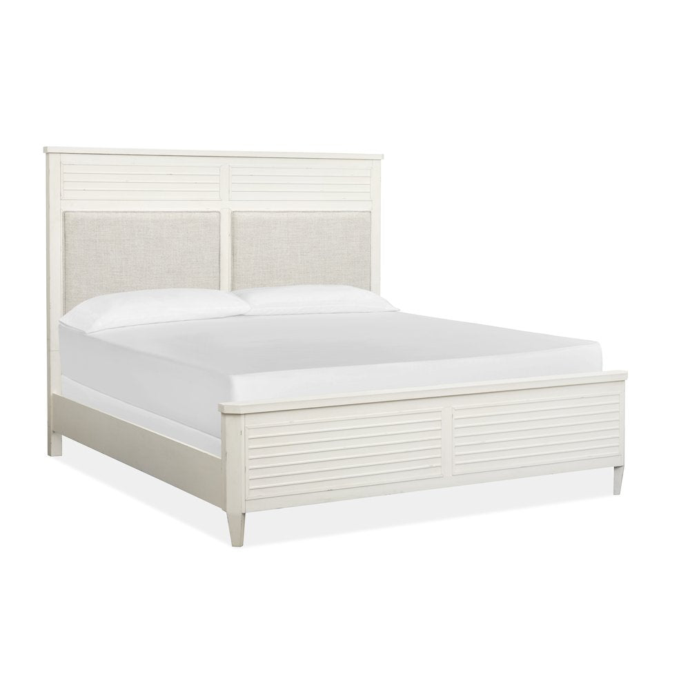 Echo Isles Sea Pearl And Driftwood Queen Upholstered Panel Bed