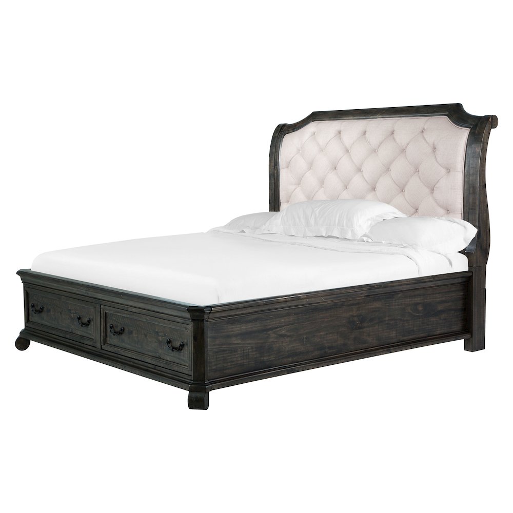 Bellamy Peppercorn King Sleigh Storage Bed