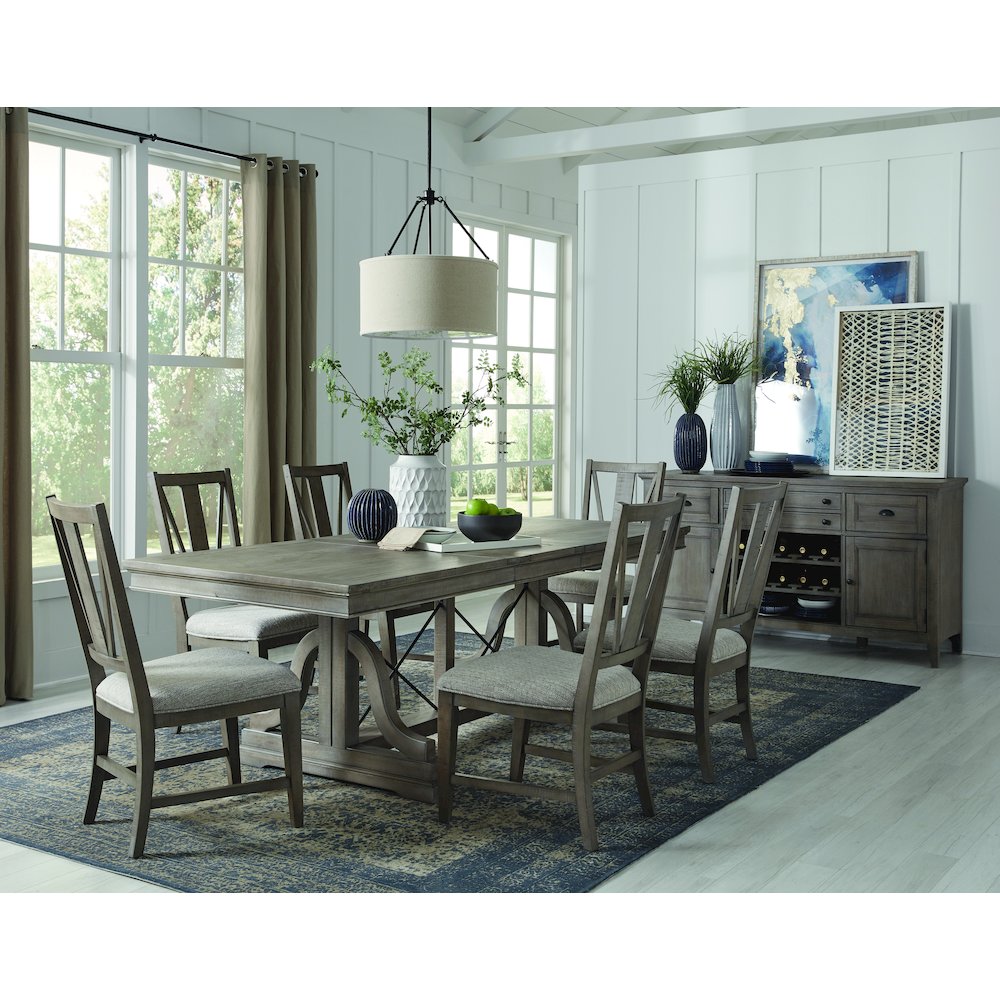 Paxton Place Dovetail Grey Upholstered Side Chair Two Pack