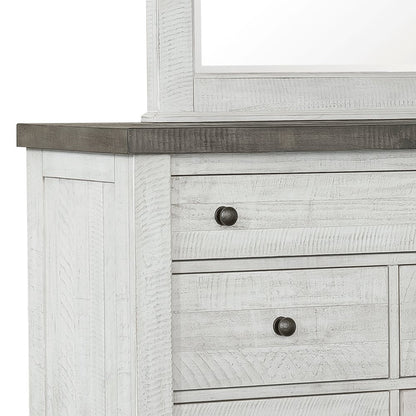 Samuel Lawrence Valley Ridge Distressed White 10 Drawer Dresser With Mirror