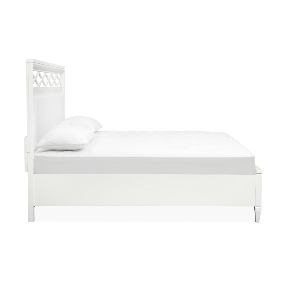 Springhouse Whisper White California King Upholstered Panel Storage Bed