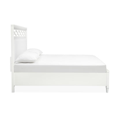 Springhouse Whisper White California King Upholstered Panel Storage Bed