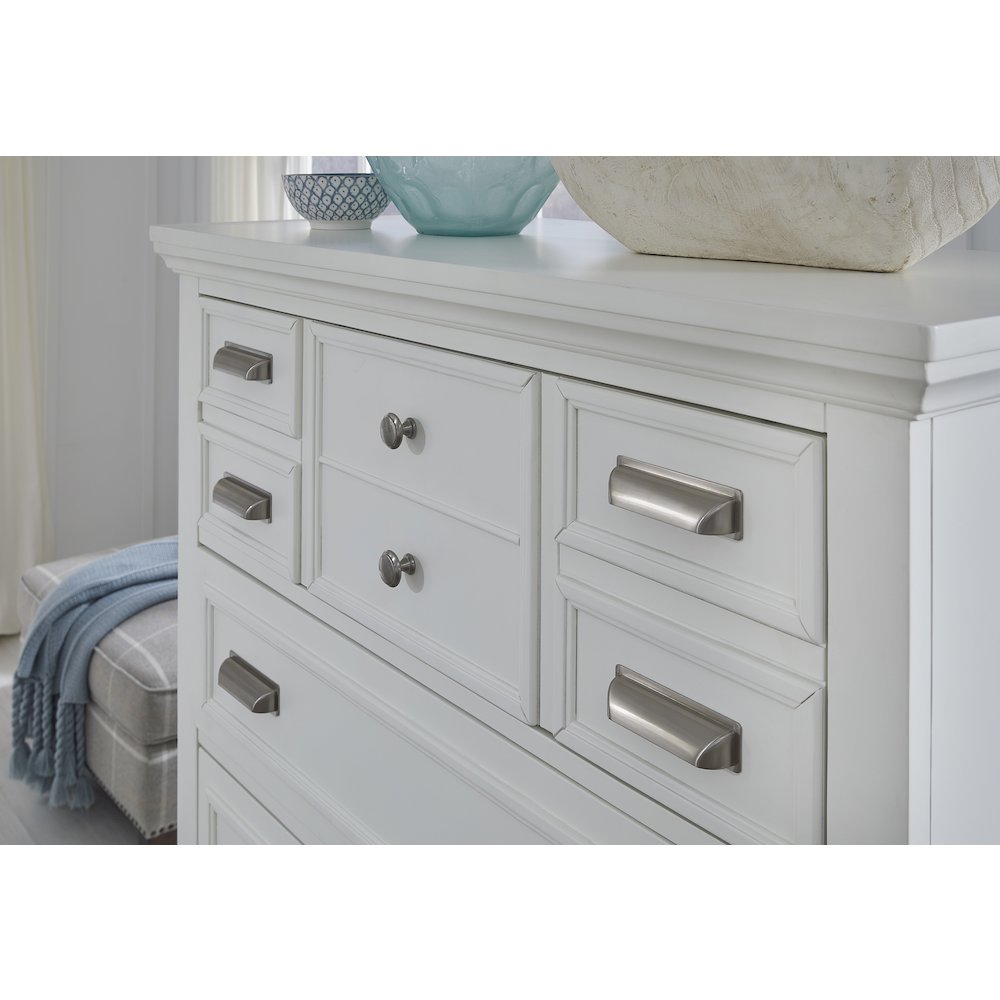 Charleston White Dove White Drawer Dresser With Landscape Mirror