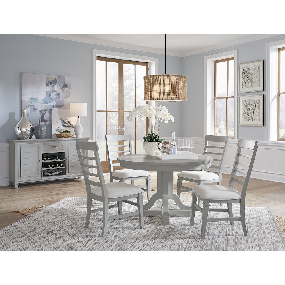 Charleston Harbor Gray Grey Extendable 48" Round Dining Table