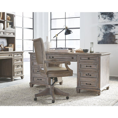 Lancaster Dovetail Grey Credenza With Hutch
