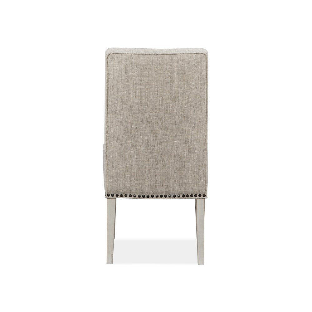 Bronwyn Alabaster And Toasted Nutmeg Upholstered Host Chair Two Pack