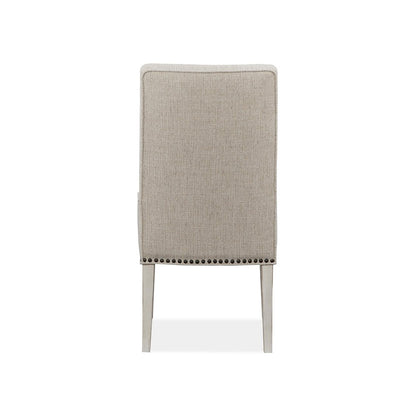 Bronwyn Alabaster And Toasted Nutmeg Upholstered Host Chair Two Pack