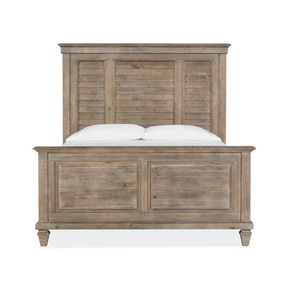 Lancaster Dovetail Grey Queen Shutter Panel Bed