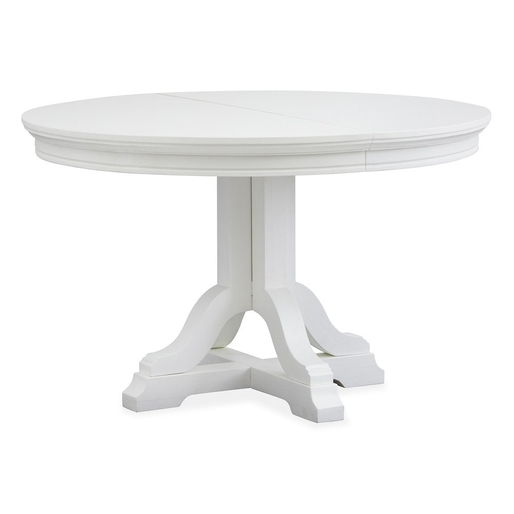 Charleston White Dove White Extendable 48" Round Dining Table