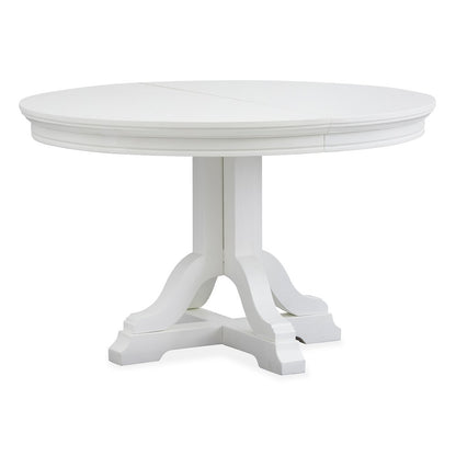 Charleston White Dove White Extendable 48" Round Dining Table