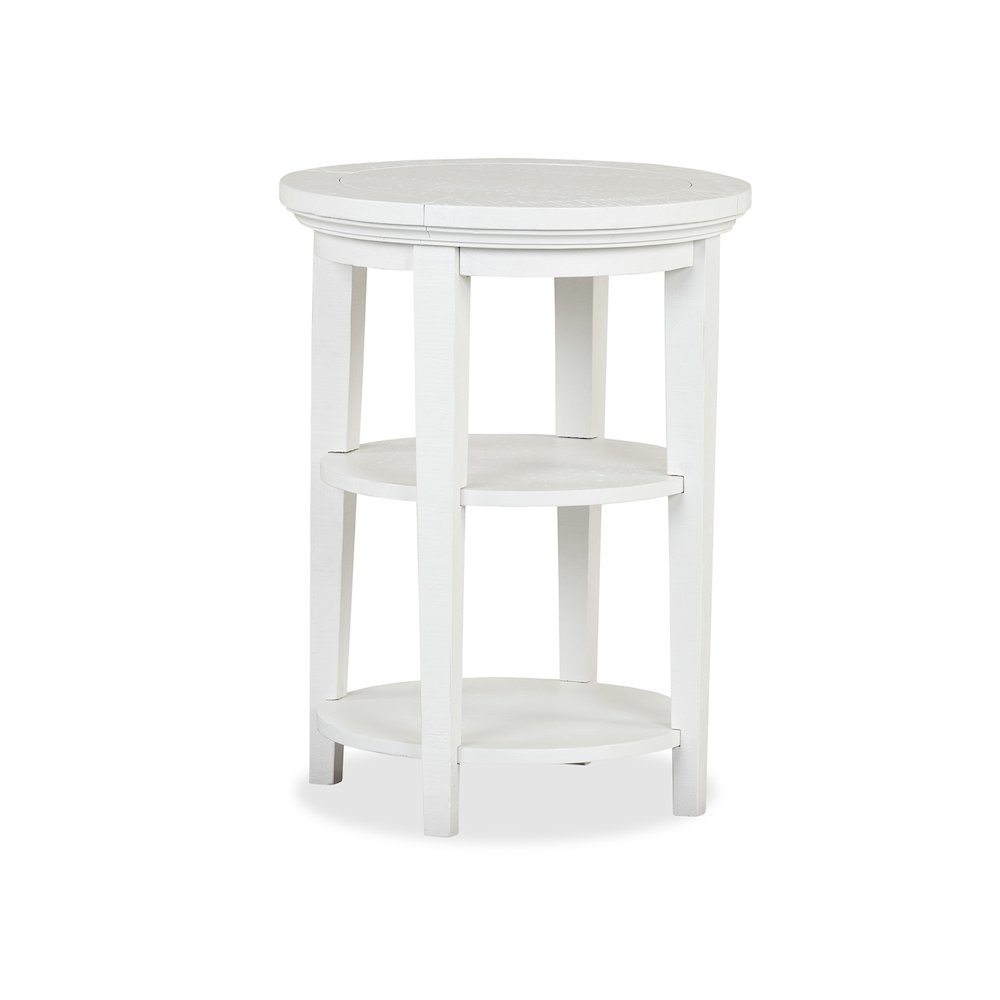 Heron Cove Chalk White Round Accent End Table